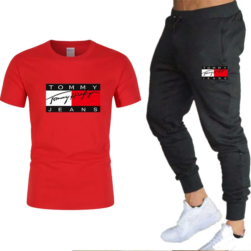 

Free Shipping Men's 2 Sportswear Suit Basketball Printed Short Sleeved T-Shirt and Shorts Summer 2021 Pure Cotton