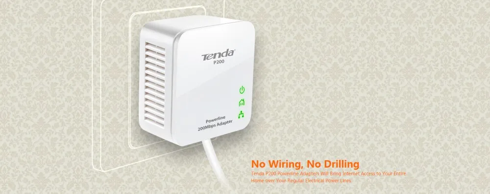 1 шт. Tenda P202 200 Мбит/с сетевой адаптер питания Ethernet PLC Адаптер Комплект сетевой адаптер IPTV homeplug AV2 Plug and Play