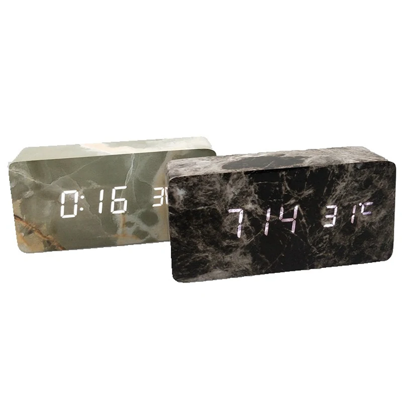 Деревянный Будильник с изображением мраморной головки голосовым контролем и