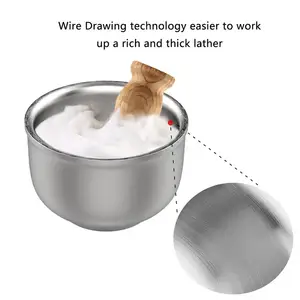 Мужская пластиковая чаша для влажного бритья из нержавеющей стали и смолы, 3-слойный инструмент для бритья, чаша для мыла, набор для крема для бритья, мужской подарок