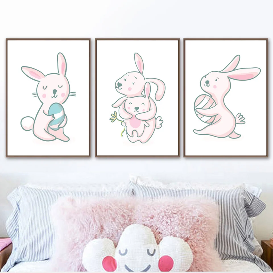 Современная Скандинавская картина HD украшение для дома кролик настенная Картина