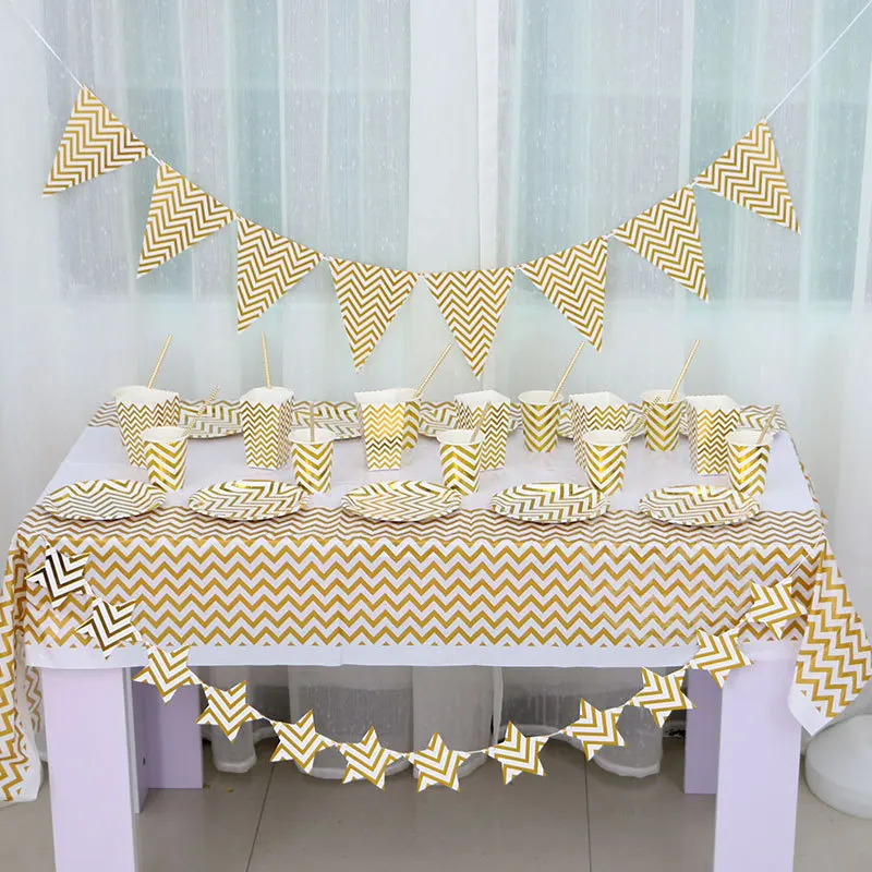 Leeiu Baby Shower золотой вечерние одноразовая посуда серебро по производству бумажных