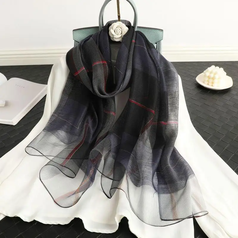 

New silk and wool embroidered scarf, silk and wool blended silk scarf, mulberry silk scarf, spring and autumn all-match shawl