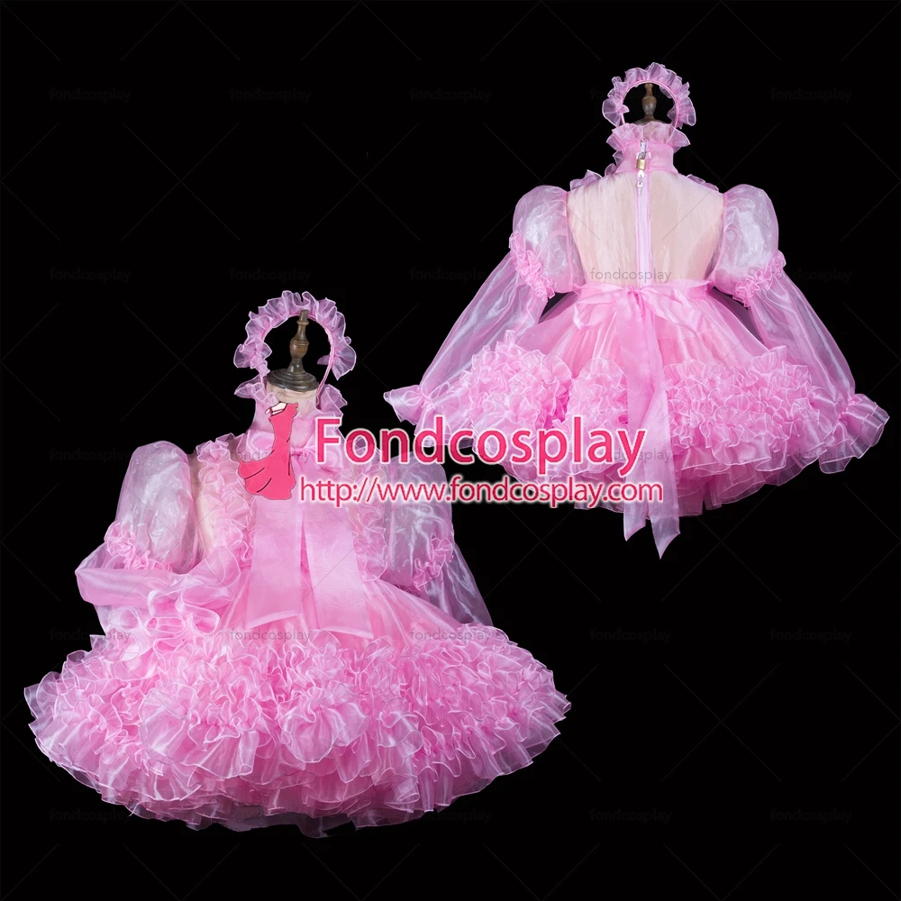 

Сексуальная одежда для взрослых с крестом fondcosplay, женское короткое розовое платье из органзы, Запираемая униформа, костюм для косплея, индив...