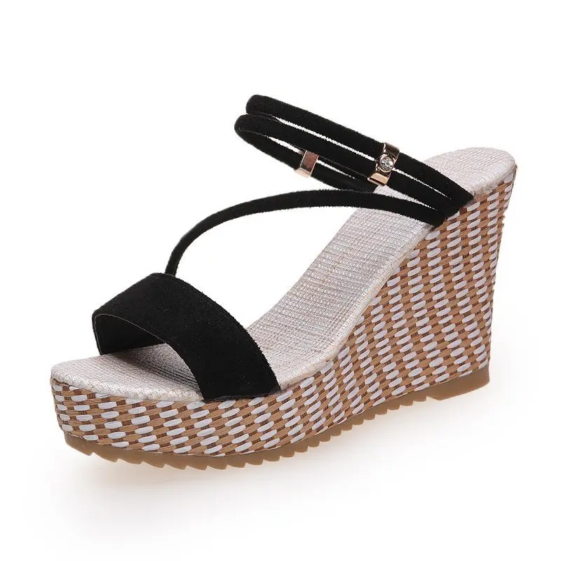 

Slippers Women Summer Slides Shoes Flock On A Wedge Rubber Flip Flops Pantofle Platform Med Hawaiian 2021 PU Fabric Scandals