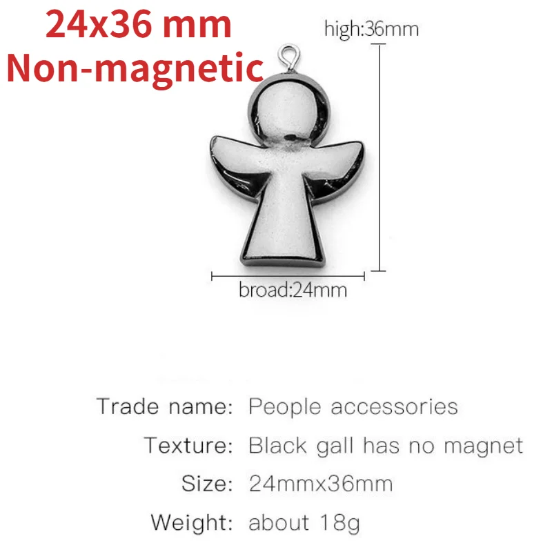 

Natural Hematite 24x36mm Loose Doll Charms Luck Blessing Change Destiny for Jewelry Making DIY Bracelet Necklace Earring
