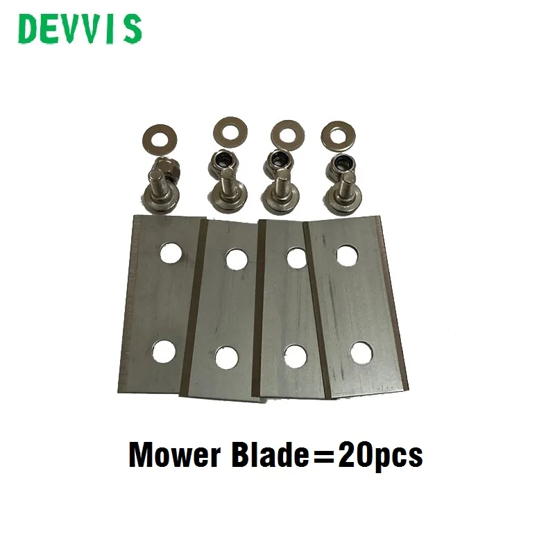 Robot Lawn Mower Parts -20pcs Cutting Blade,Knife for DEVVIS Robot Lawn Mower E1600T/E1600/E1800T/E1800/E1800S/H750T/H750