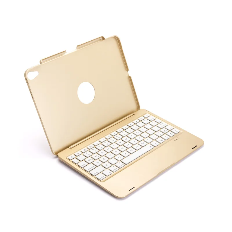 [Новинка] синяя зубная лапка Беспроводная клавиатура-чехол для iPad pro 11 дюймов, Премиум жесткий чехол+ 7 цветов подсветка+ умный сон/Wakeup - Цвет: Gold