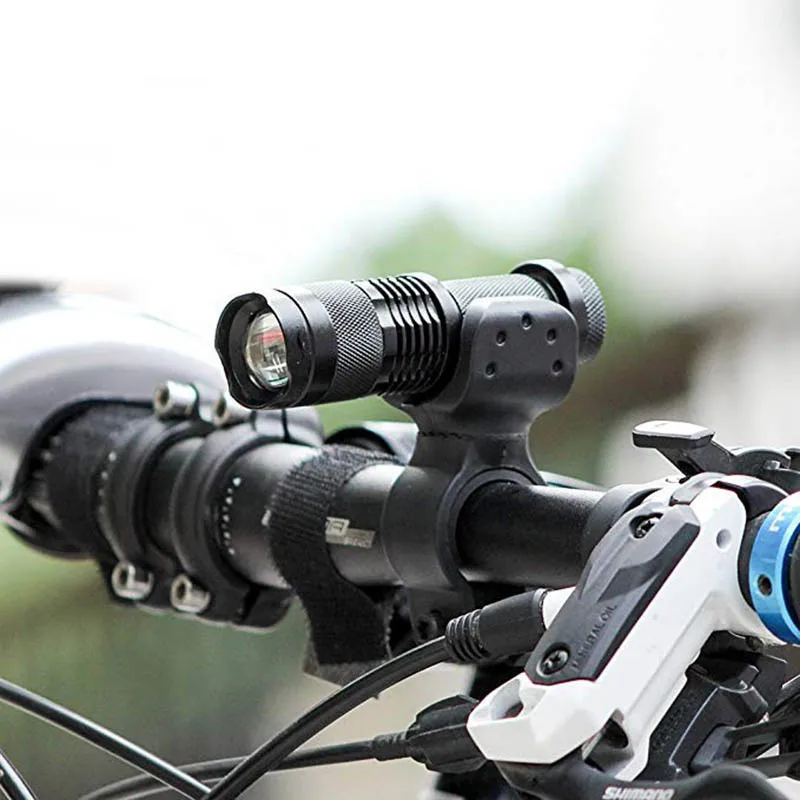

Bicycle Light Bracket Flashlight Mount Holder Antiskid Cycling Bike Light Torch Clip Mount 360 Degree Rotation