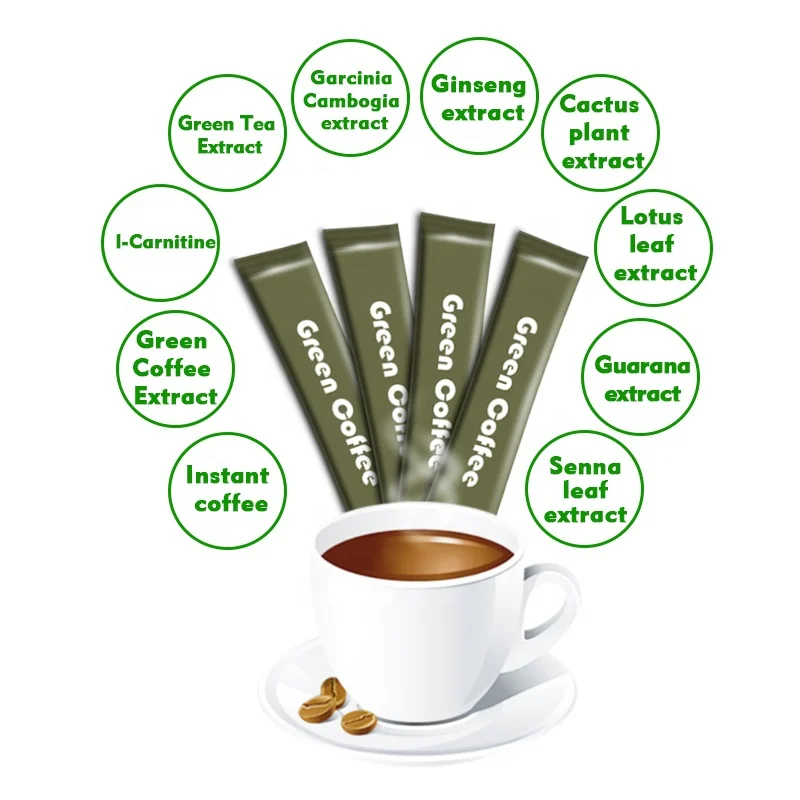 

Best Selling 10 Teabags Weight Loss Instant Coffee Healthy Slimming Green Coffee