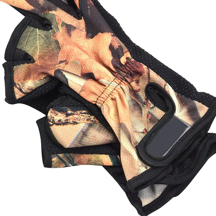 

1 Pair 3 Half Finger Anti-slip Fishing Gloves Outdoor Sport Camouflage Breathable PSEN999
