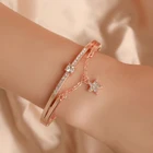SUMENG 2022 новые роскошные ювелирные изделия розовое золото браслеты из нержавеющей стали и браслеты женские сердца Вечная любовь очаровательный браслет для женщин