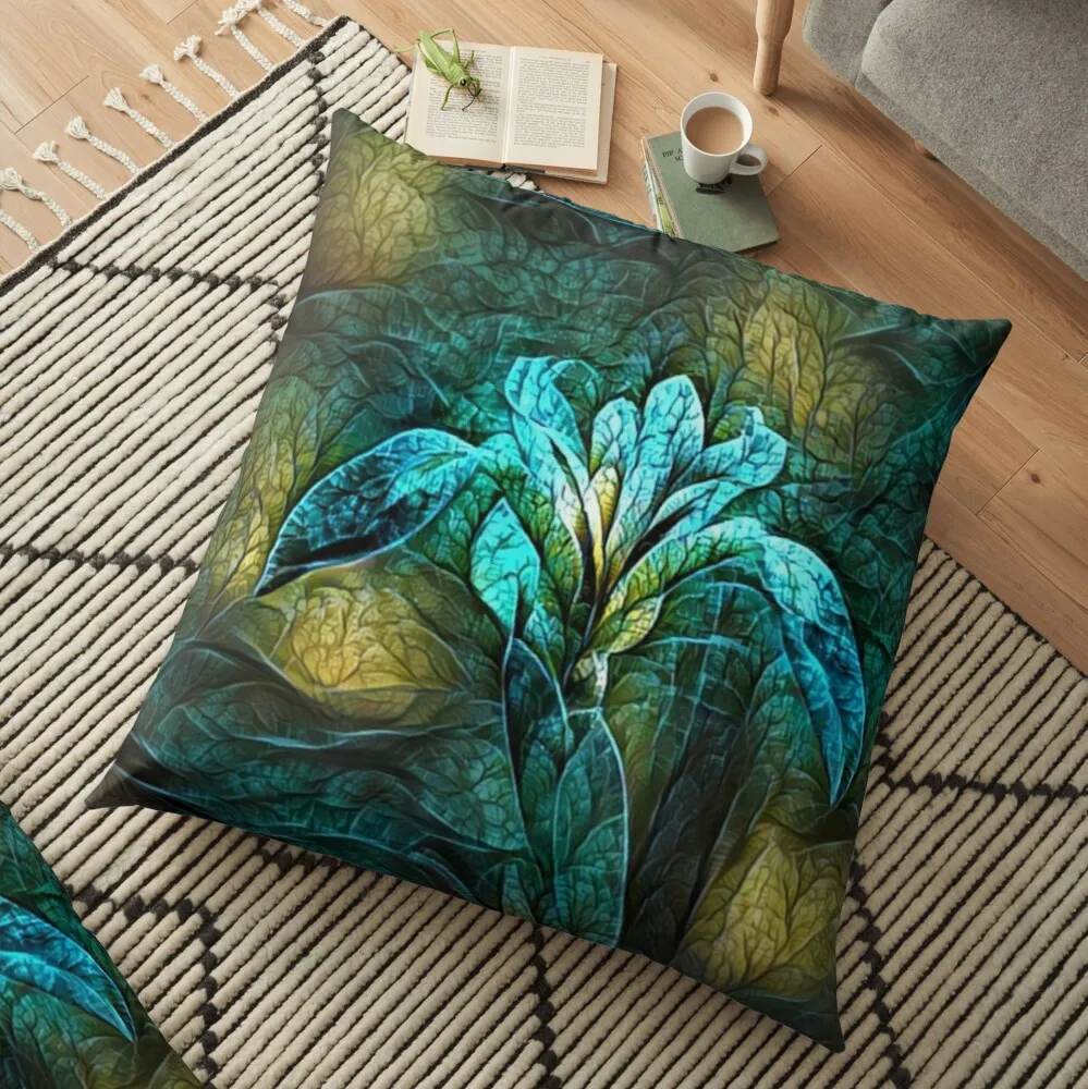 

A Lily In Teal Printed Decorative Cushion Sofa Cover Pillow Pillowcase Springtime Decorations For Home Decor Pillow Cover 2021