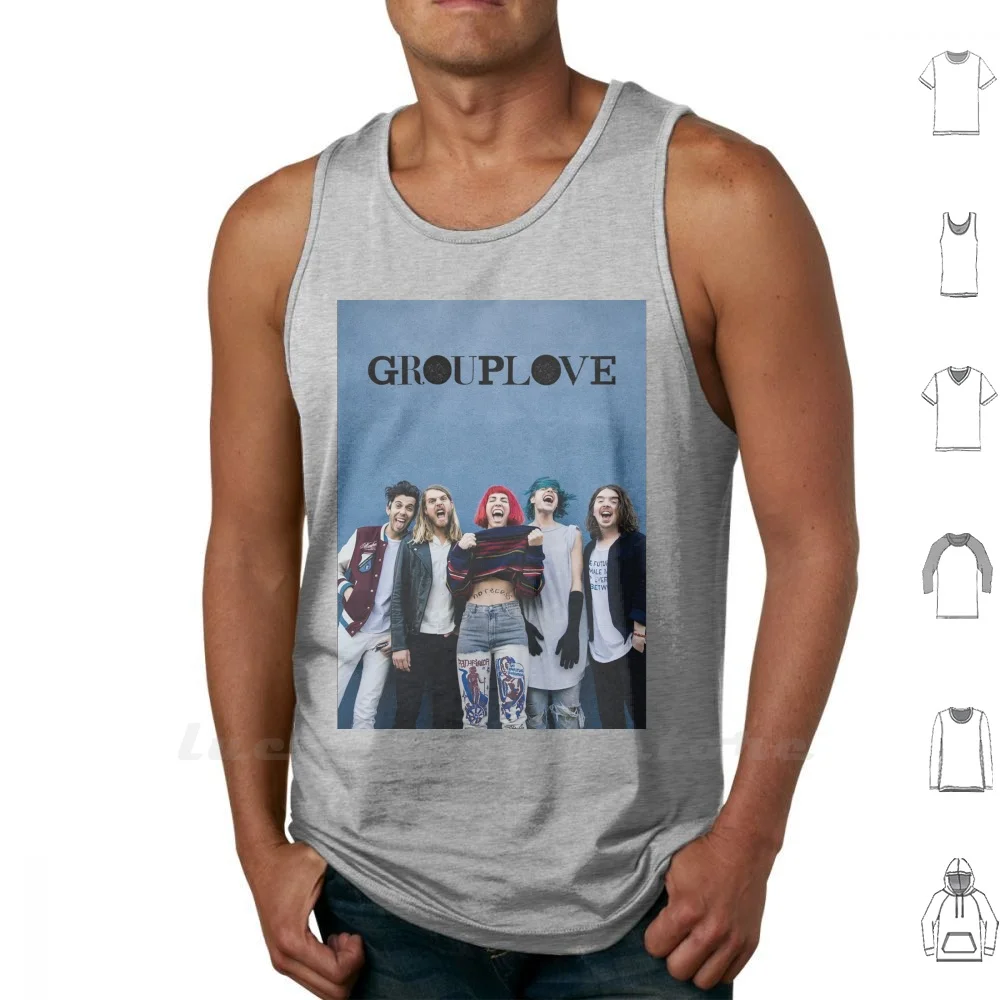 

Grouplove Tank Tops DIY Print Grouplove Big Mess Spreading Rumors Toung Tied Never Trust A Happy Song Alternative