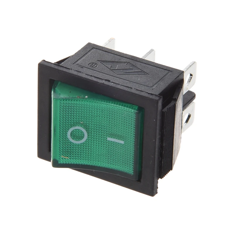AC 16A/250V 20A/125V Зеленый светильник подсветкие DPDT ON/Водонепроницаемые мокасины