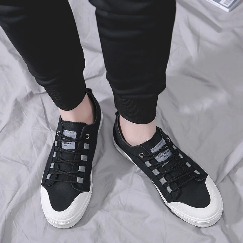 Мужские парусиновые туфли низкие кроссовки на шнуровке дышащая Нескользящая