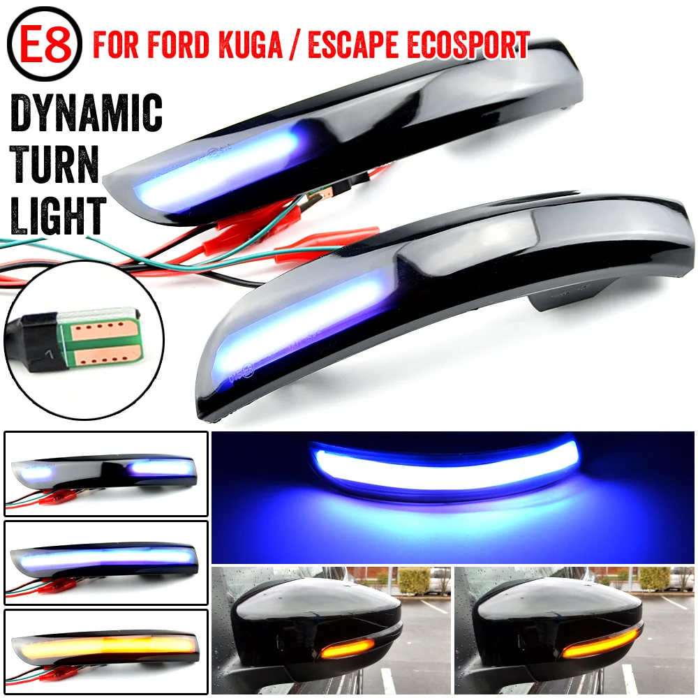 

LED Turn Signal Light For Ford Kuga Escape EcoSport 2013-2018 Flasher Dynamic Side Wing Mirror Sequential Indicator Blinker
