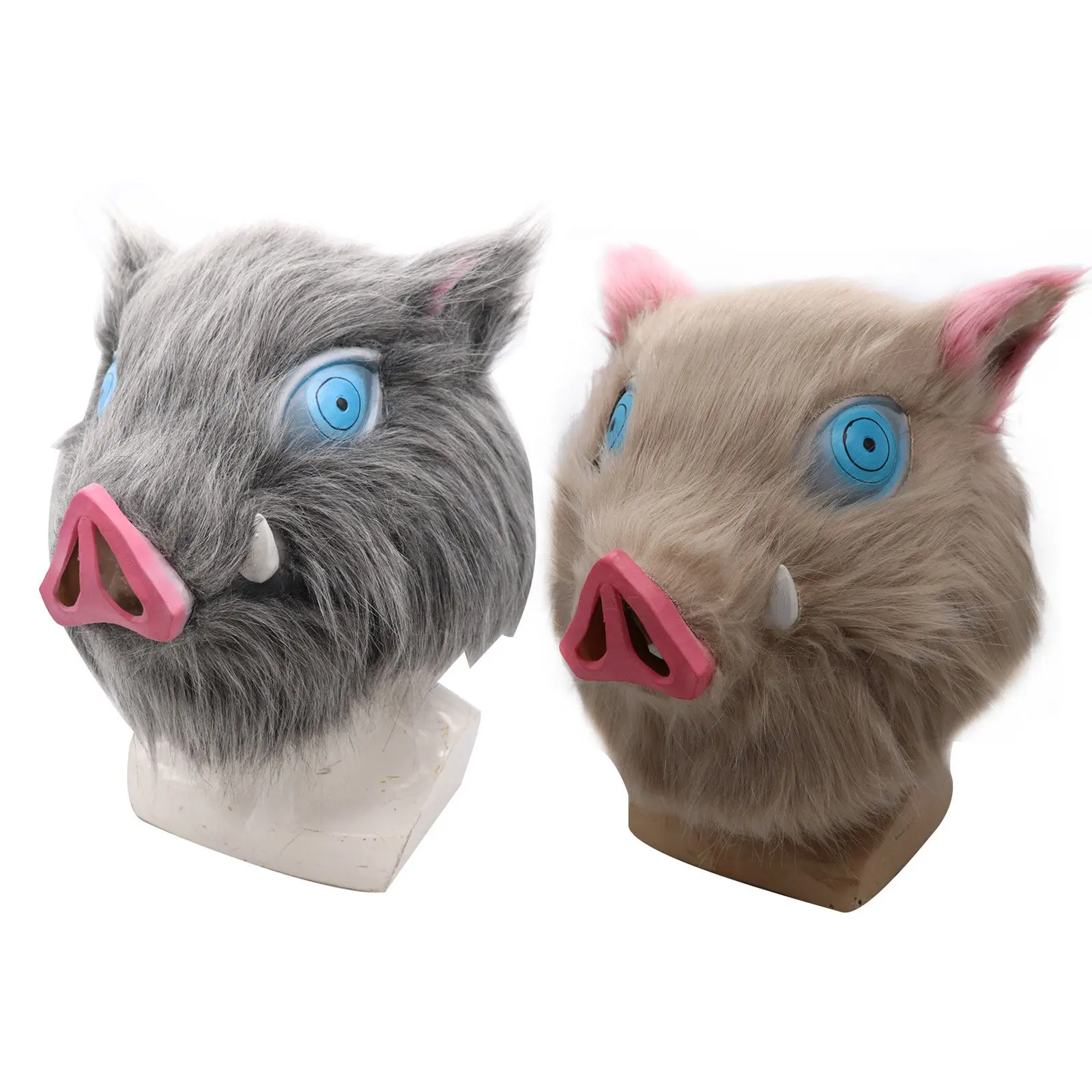 

Inosuke Hashibira Mask Helmet Demon Slayer Kimetsu no Yaiba Cosplay Hood Hair Pig Mask Headwear Carnival Costume Prop Halloween