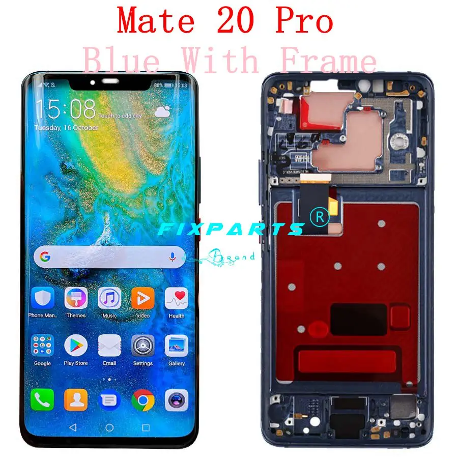 Дисплей huawei mate 20 Pro lcd дисплей кодирующий преобразователь сенсорного экрана в сборе ремонт huawei mate 20 lcd mate 20 Pro экран - Цвет: Blue Frame (20 Pro)