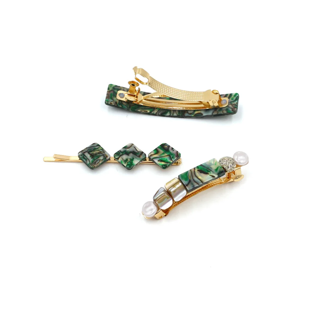 

3pcs Hair Clips Retro Acrylic Spring Hair Clips Bobby for Lady Girls