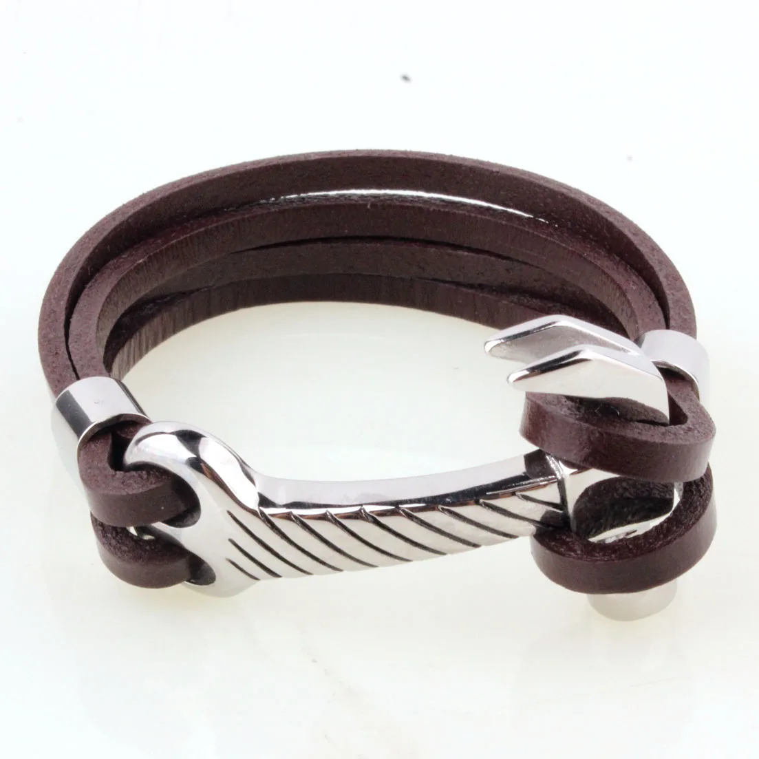 Браслет-манжета мужской из натуральной кожи ювелирное изделие в виде молотка на