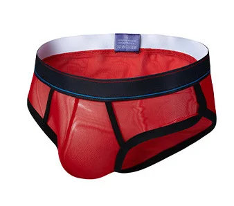 

Sexy Men Underwear Briefs Shorts Slim Transparent Mesh Panties Man Breathable Low Rise U Convex Pouch Underpants Cueca M-XXL