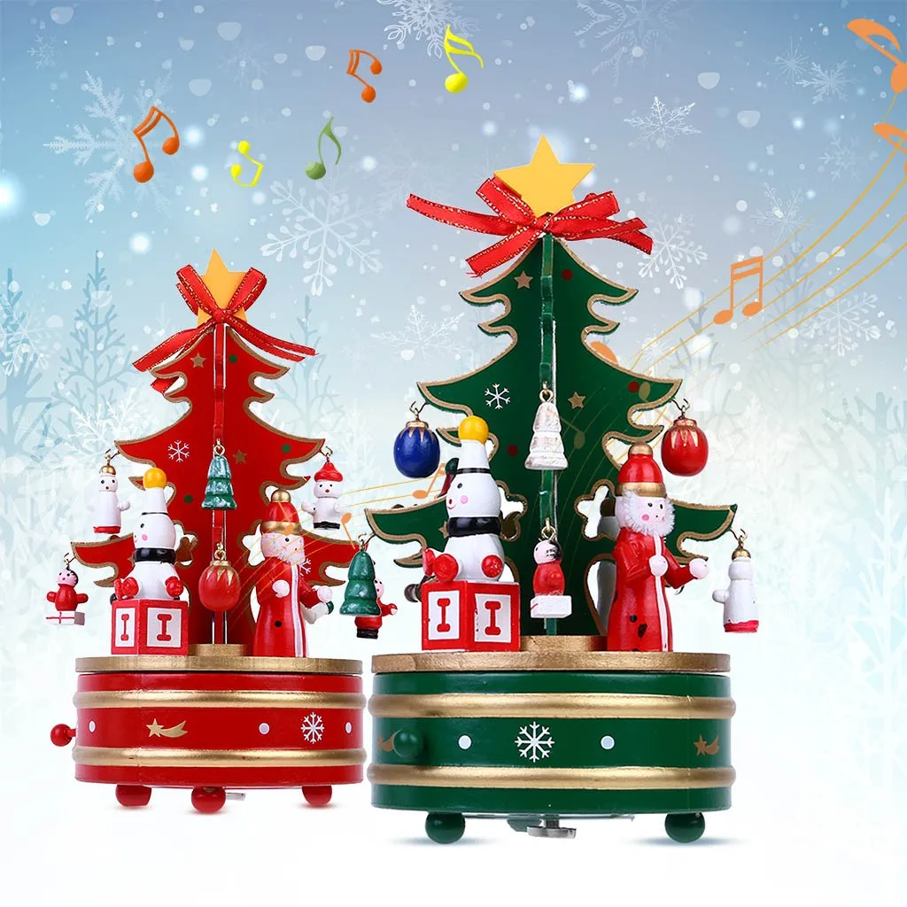 Карусель круглый музыкальные коробки украшения подарки деревянная Музыкальная