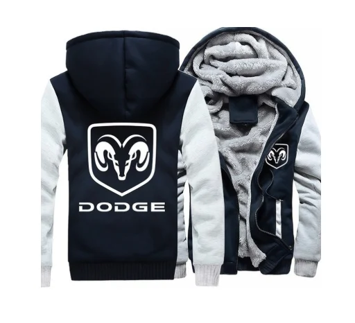 

2020 NEW hot Winter men Hoodies Fleece Hooded Thickenfor DODGE sweatshirt Outwear FashionJacket for male zipper coats