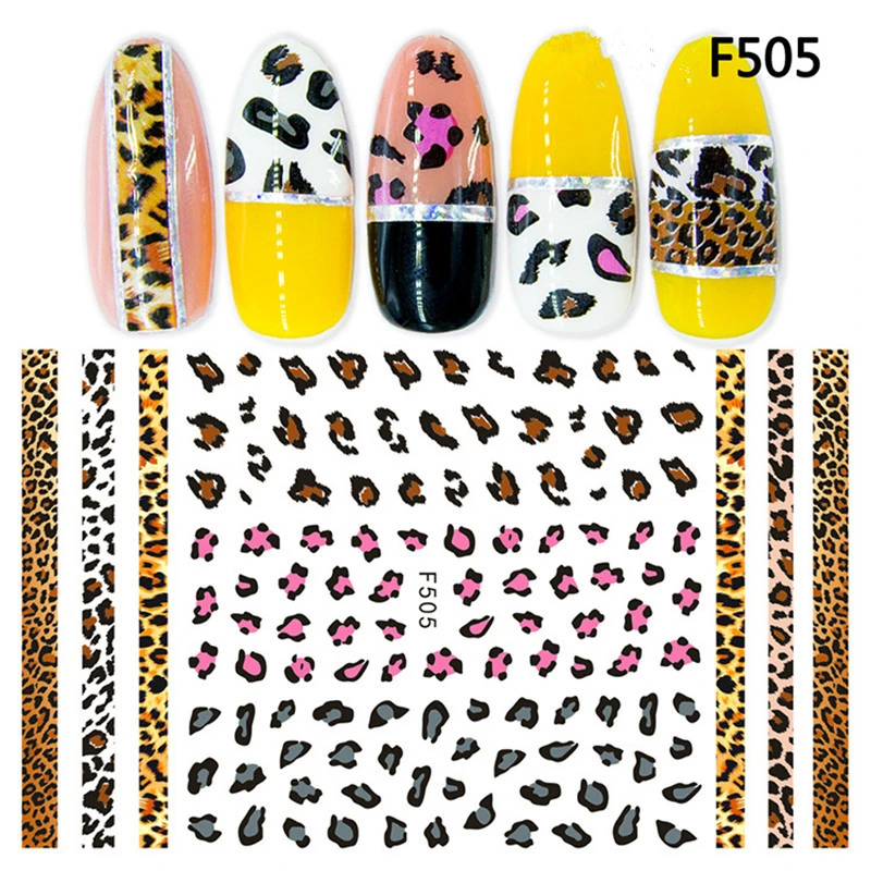 7 шт 3D супер тонкие наклейки для ногтей Клей накладных маникюра тропические