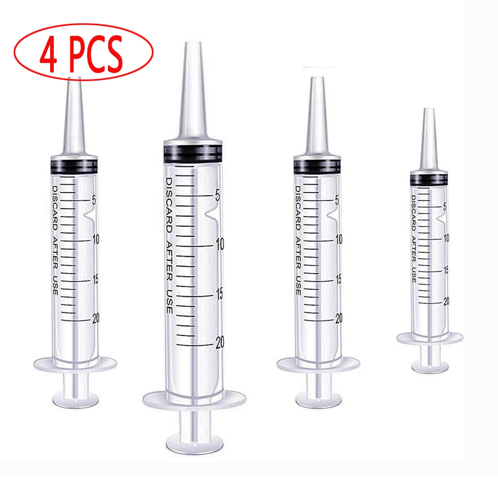 4 шт./лот 20 мл пластиковый шприц с измерением Большой Шприц для заправки мягкой