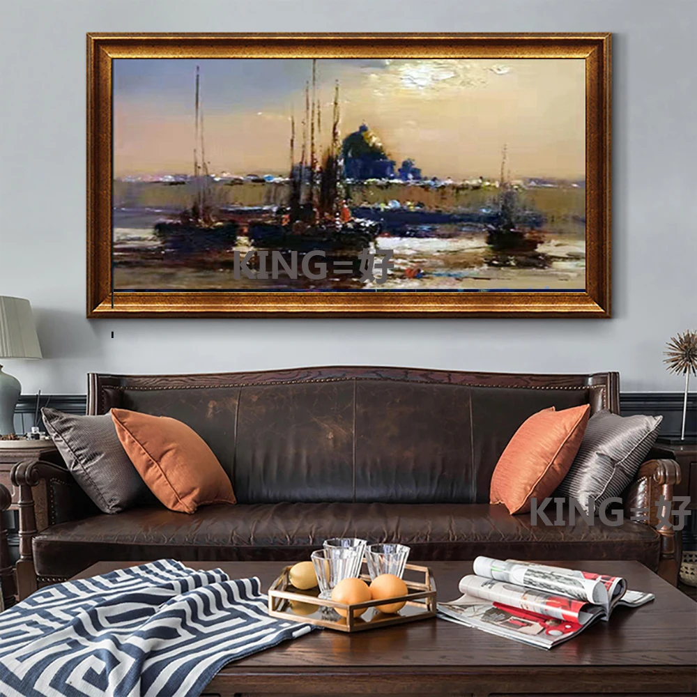

High Quality Sailing Boat Ship Oil Painting 100% Hand Painted Seascape Paintings Artwork Wall Picture Cheap Art For Bedroom