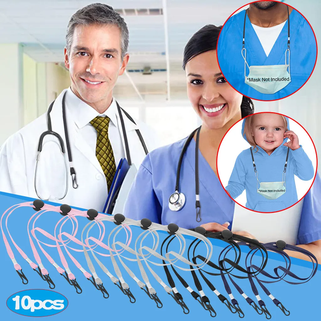 10 шт. висит шеи маска Веревка Регулируемый для лица ремешок удобный и