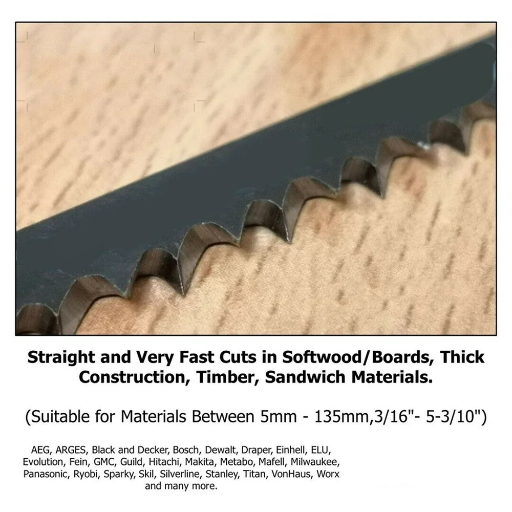 

Jig Saw blade Saw Blade With T-axis 180mm T744D Black 1.2mm Thickness Set