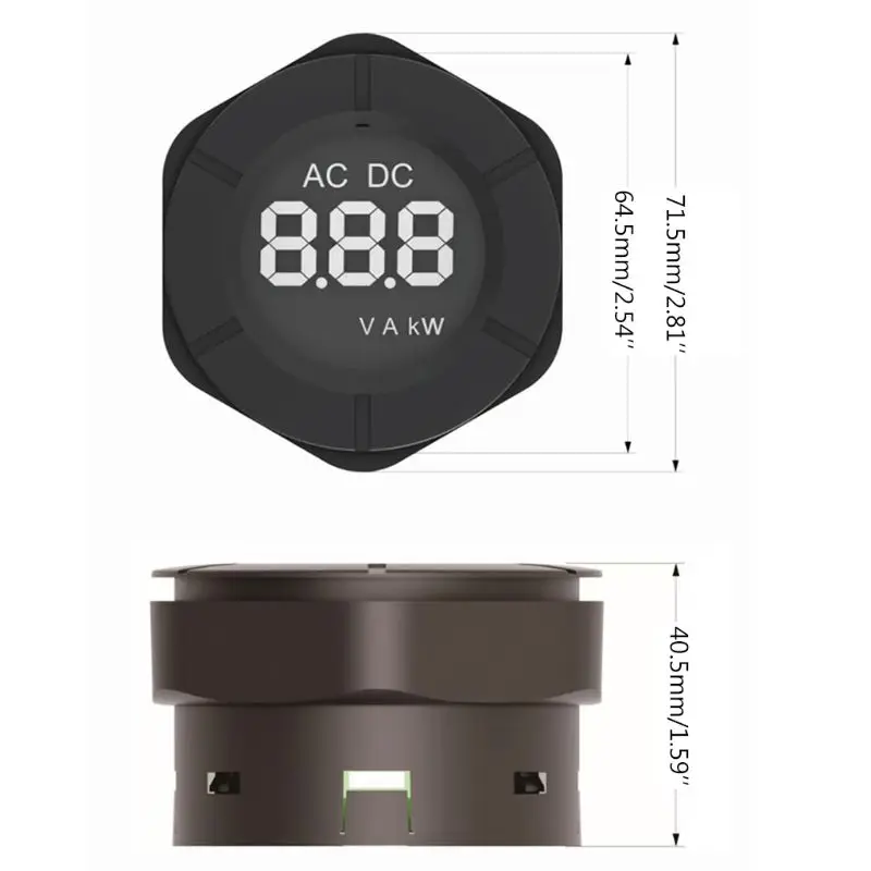 

AC 30-500V Digital Voltmeter Round LCD Display Voltage Monitor Volt Panel Meter