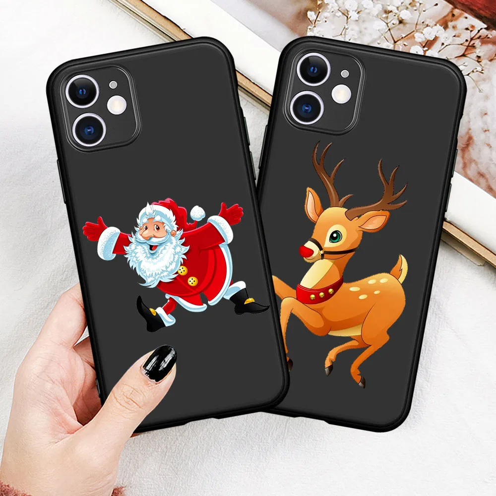 

Cartoon Merry Christmas Case For iPhone 12 11 Pro max 8 7 6 6S Plus XR X XS Max 5 5S SE 2020 Santa Claus Phone Cover TPU Coque
