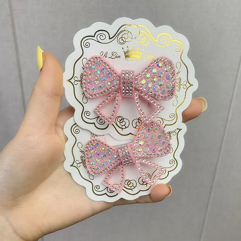 

1PCS New Korean Version Of Shiny Rhinestone Three-dimensional Bow Children's Hairpin Bangs Clip Girl Headdress Hair Accessories