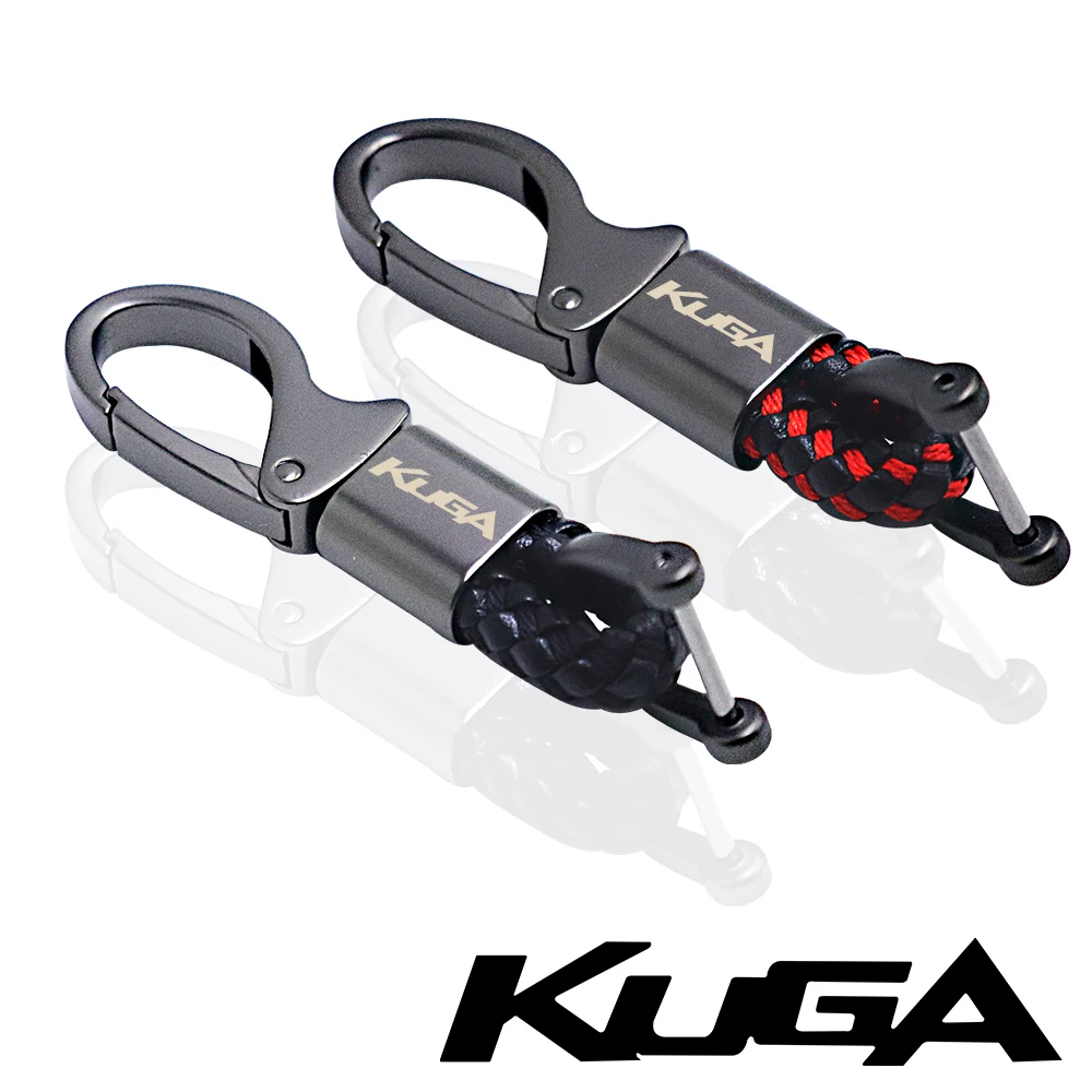 

car Key chain metal leather for ford kuga st stline car key ring Accessories