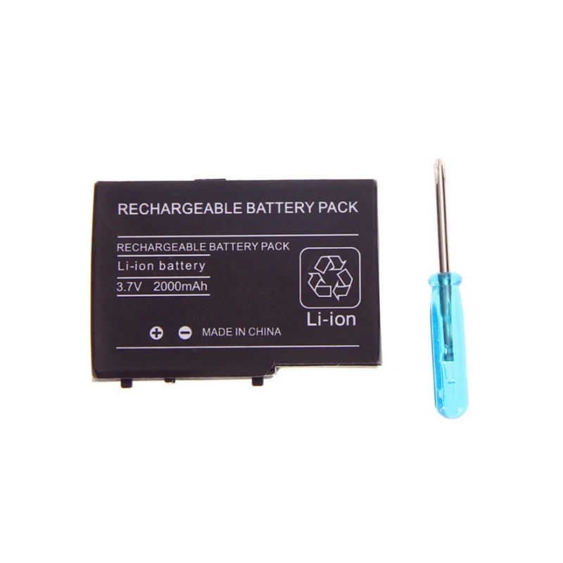 2000mah 3.7V Battery Compatible with DS Lite Nds Ndsl Rechargeable Lithium Battery + Screwdriver Replacement Tool