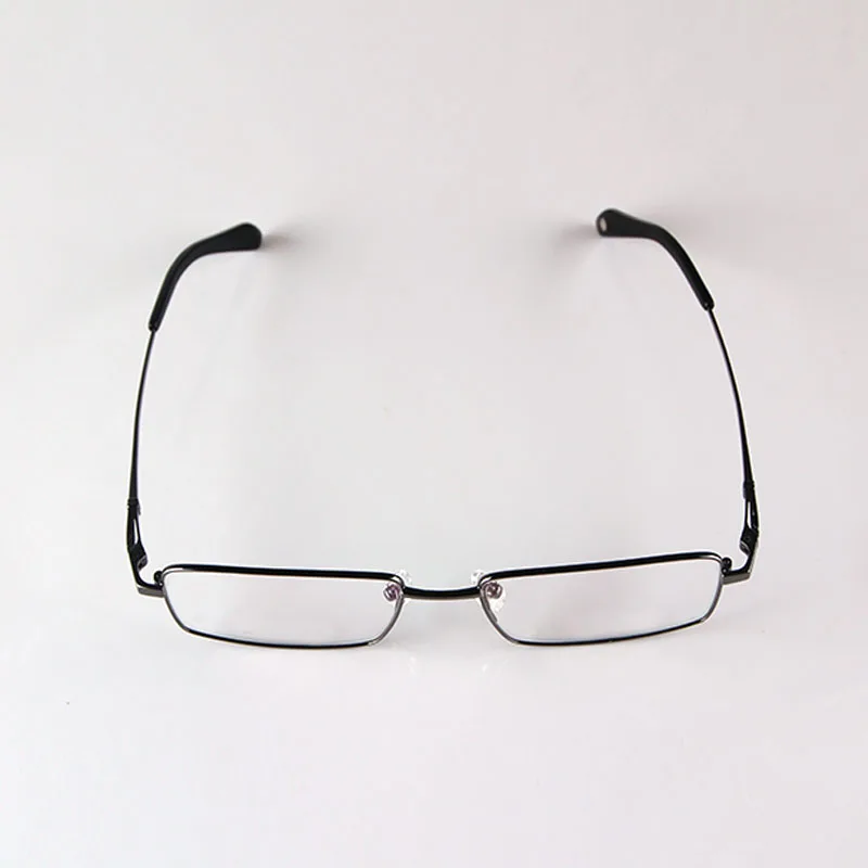 Очки для чтения HEJIE мужские из чистого титана прямоугольная полуободковая серая
