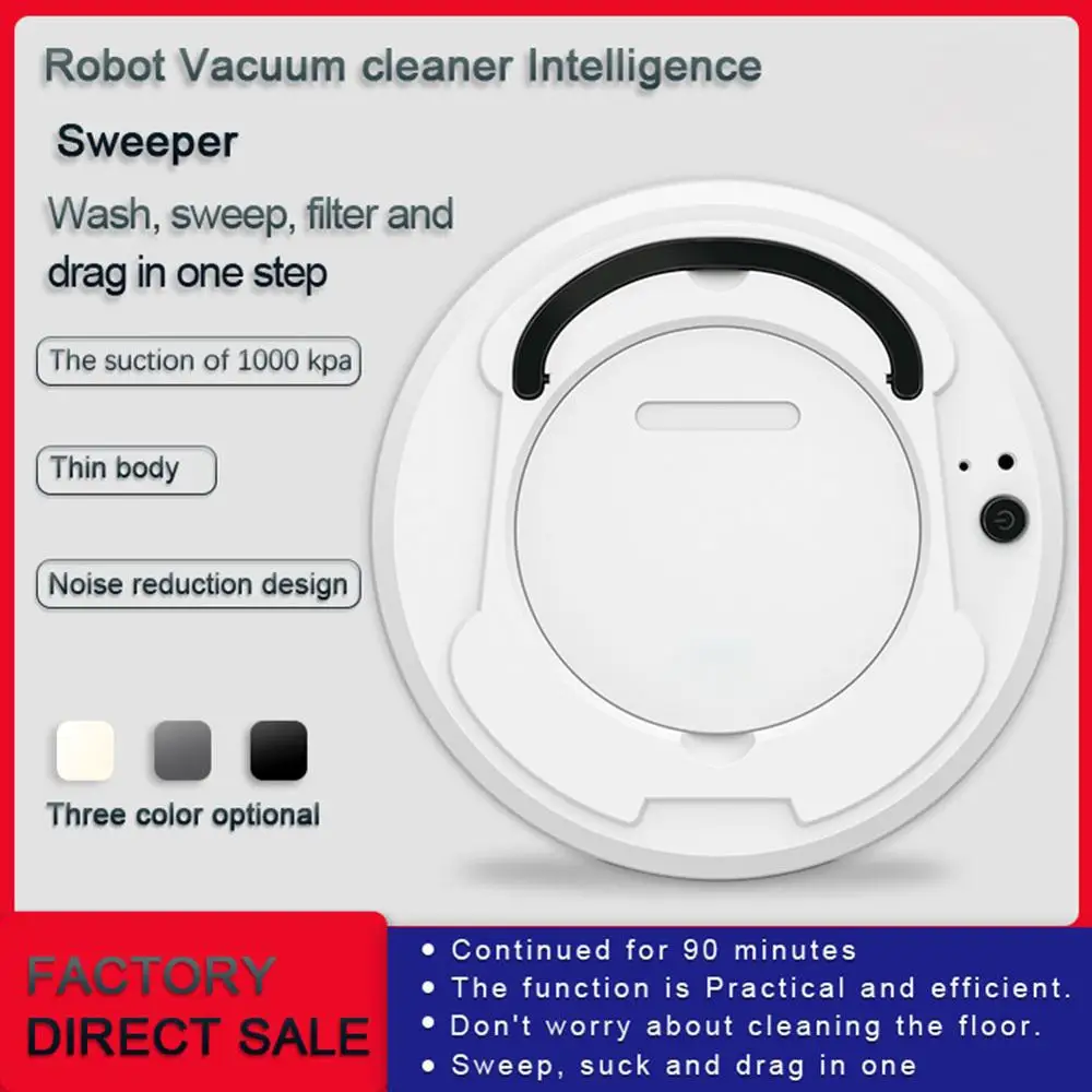 

1800 Pa Multifunctional robot vacuum cleaner 3-In-1 Auto Rechargeable Smart Dry Wet Sweeping Robot Vacuum Cleaner
