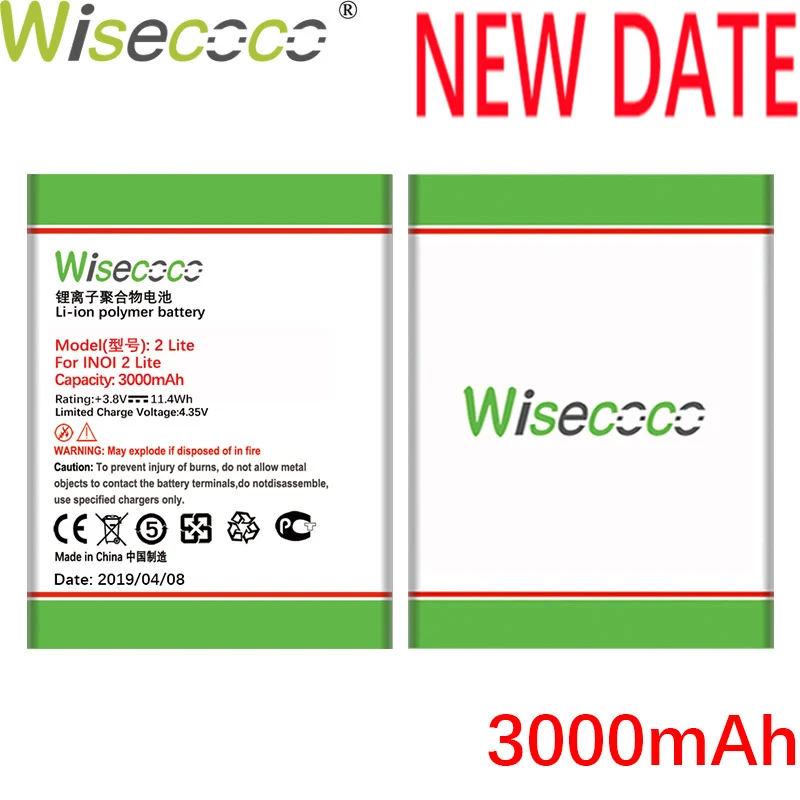 Wisecoco 3000 мАч Новая батарея для телефона inei 2 Lite INOI2 Lite Высокое качество батарея+ номер отслеживания