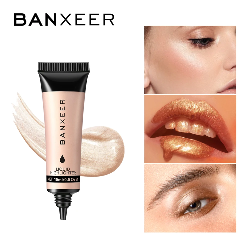 

BANXEER 3 Colors Makeup Highlighter Makeup Cream Shimmer Contour Bronzer Liquid Body Face Shinning Highlight Cosmetics