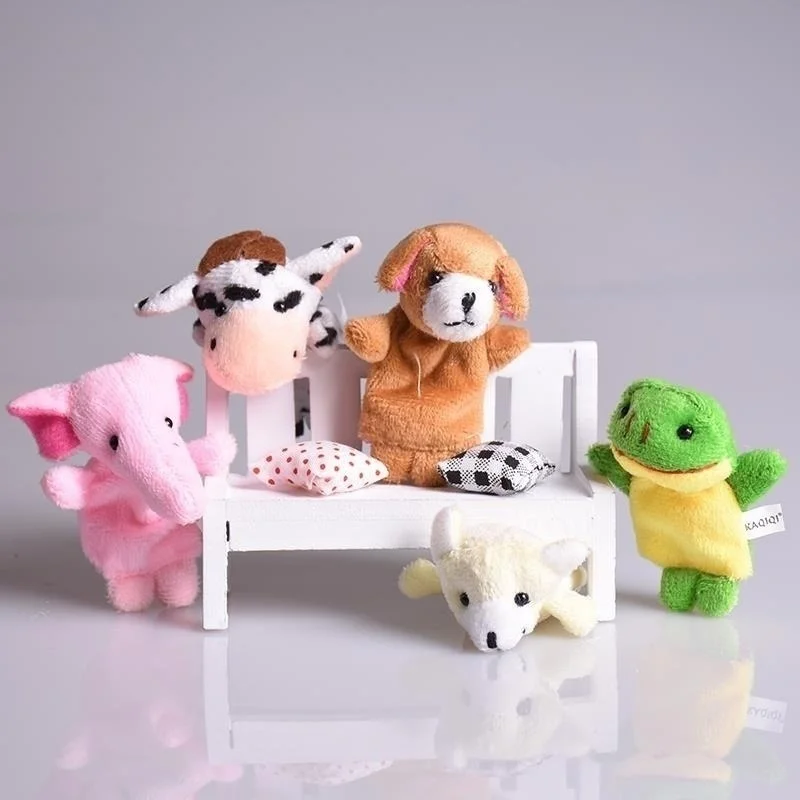 10 шт. куклы на палец детские мини-животные Обучающие ручные Мультяшные животные