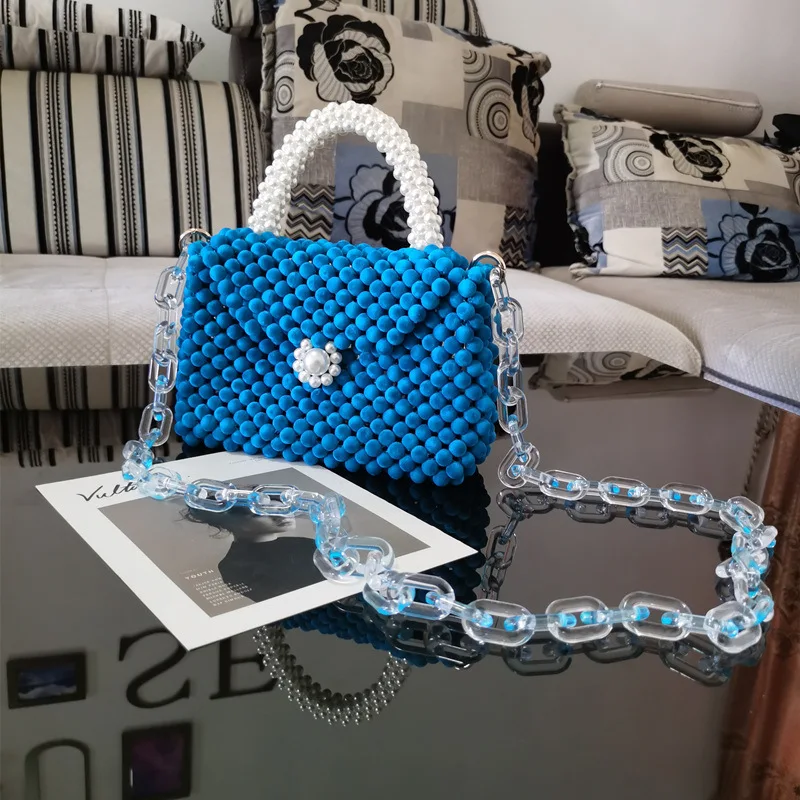 

Ретро Замшевая сумка с бусинами, сумка ручной работы с бусинами и жемчугом, Диагональная Сумка