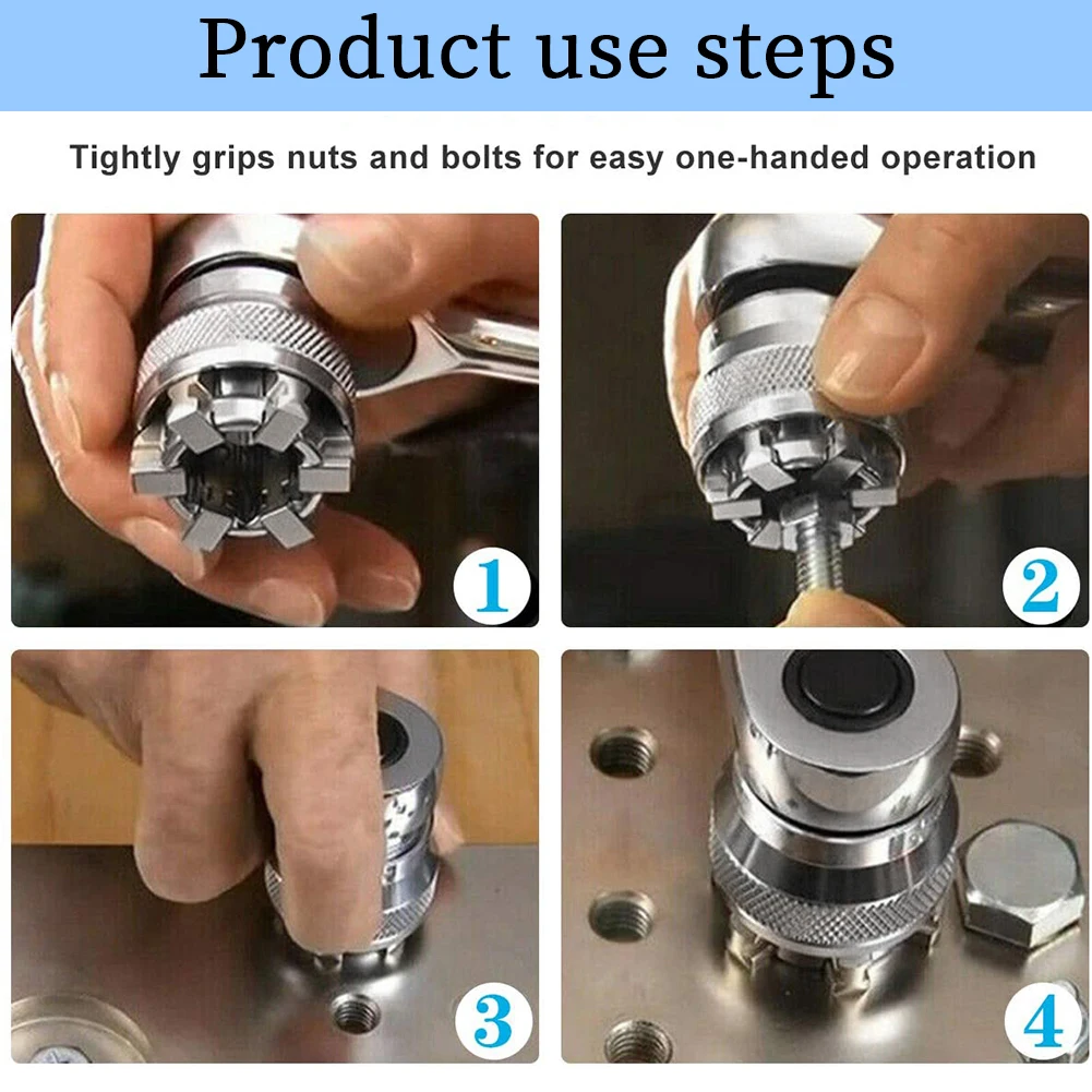 

Socket Wrench Multi-Function Wrench Socket Adaptive All-Fitting Multi Drill Attachment Magical Durable Treated Tool Drive Wrench
