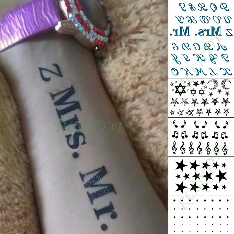 

Waterproof Temporary Tattoo Sticker star moon dot English Letter Fake Tatto Finger Hand Arm Flash Tatoo for Kid Girl Men Women