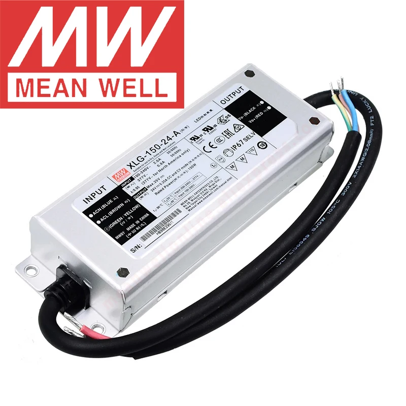 Небоскреб Mean Well XLG-150-24-A, уличное освещение, meanwell 150 Вт, 16,8-24 В, 3,2-с драйвером постоянного тока для светодиода А, постоянное напряжение/
