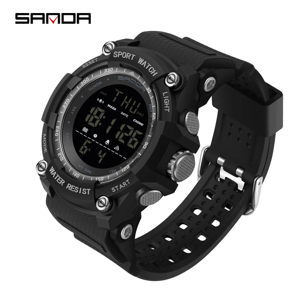 SANDA Men's Watch Top Luxury Brand Sports Watch Electronic Digital Men's Watch Male 50M Waterproof Men's Watch