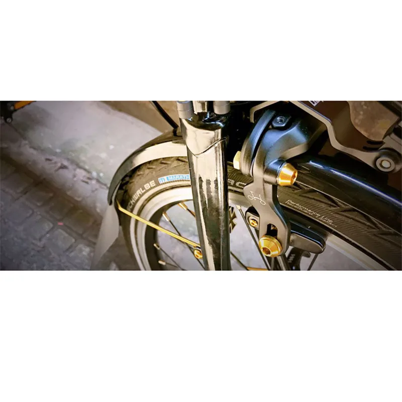 Складной тормозной зажим титановый винт для велосипеда brompton V Тормозной болт для обновления TI золотой Титан Черный