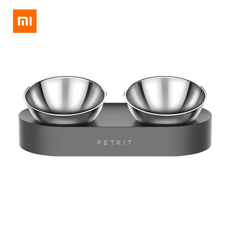 

New Xiaomi PETKIT Stainless steel Double Feeder bowls FRESH Nano 15 degree adjustable pet Cat Food Bowl Water Cup for pets feed